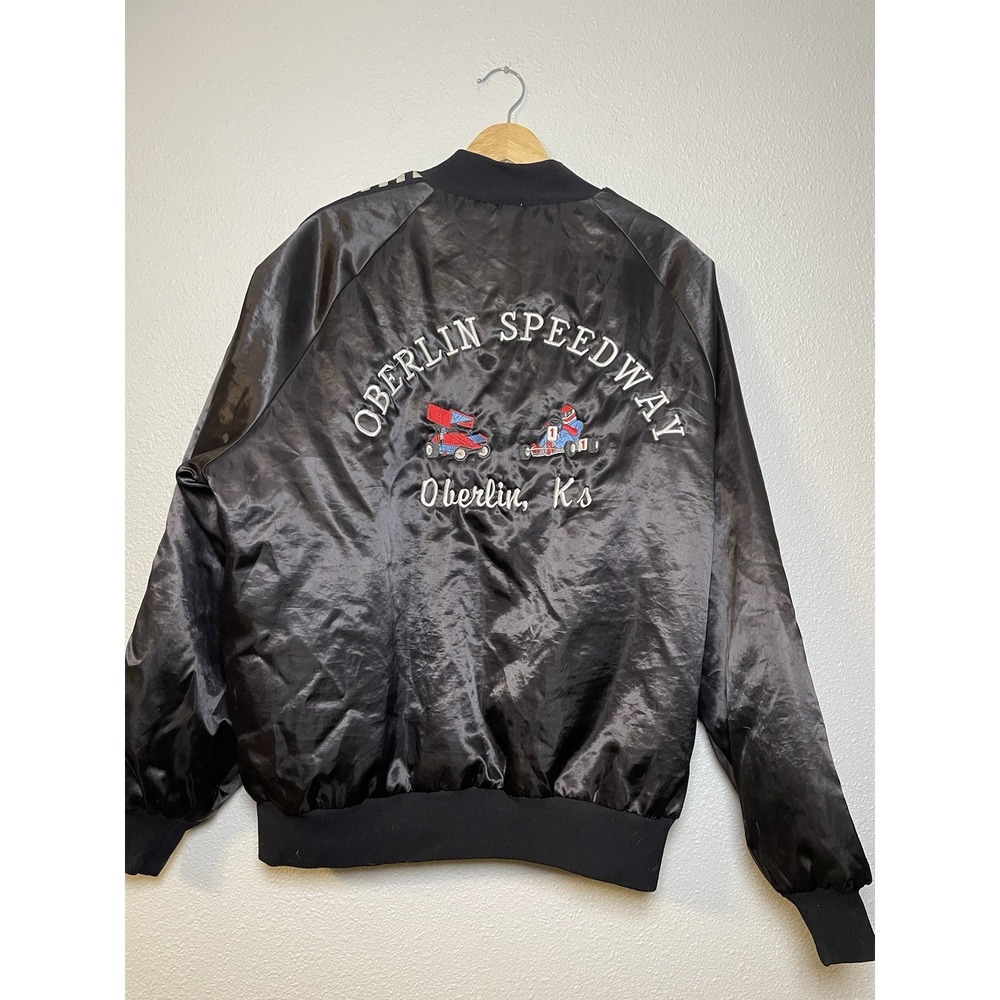 Vintage Race‎ Jacket Snap Front Oberlin Speedway Kansas Large